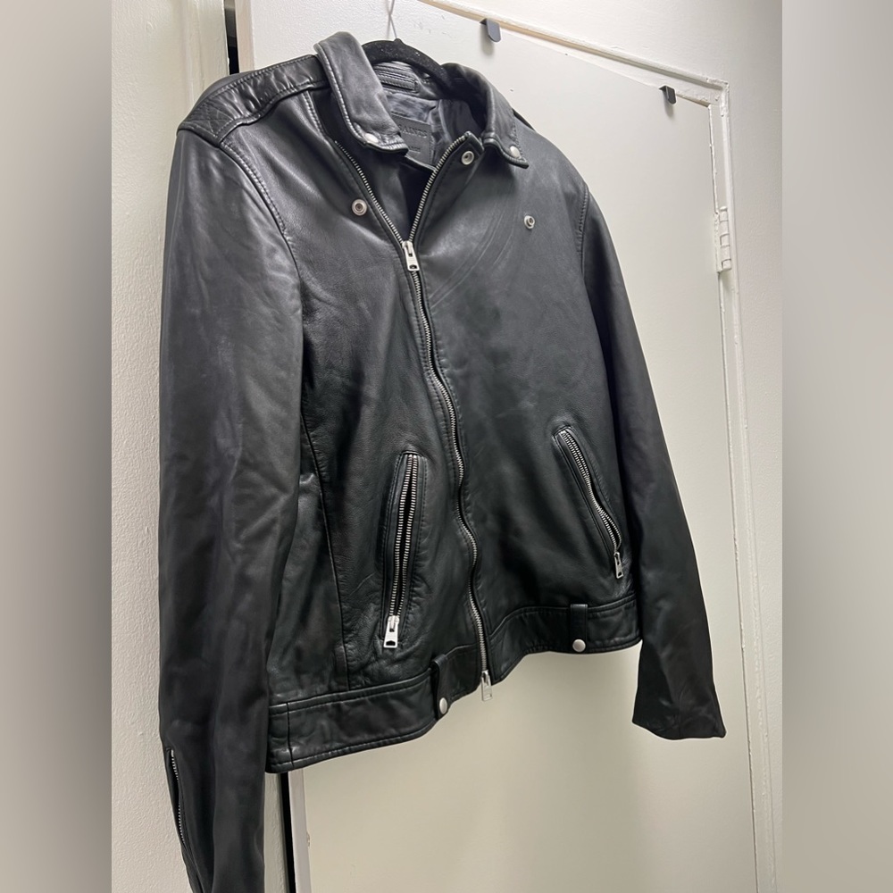 Men’s black AllSaints leather jacket